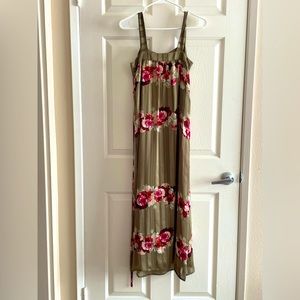 Green/pink floral Banana Republic dress. Excellent condition, worn once.